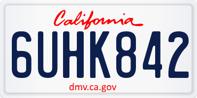 CA license plate 6UHK842