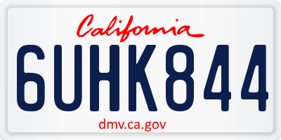 CA license plate 6UHK844