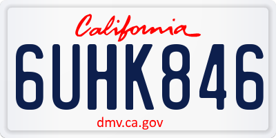 CA license plate 6UHK846
