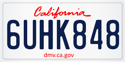 CA license plate 6UHK848