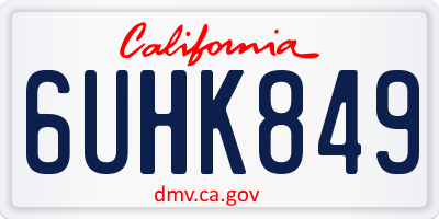 CA license plate 6UHK849