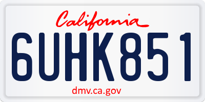 CA license plate 6UHK851