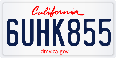 CA license plate 6UHK855