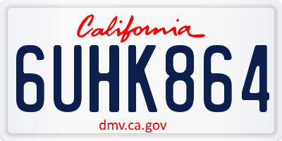 CA license plate 6UHK864