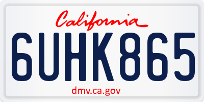 CA license plate 6UHK865