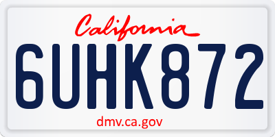 CA license plate 6UHK872