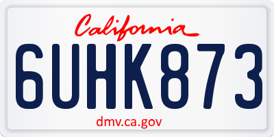 CA license plate 6UHK873