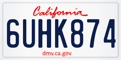 CA license plate 6UHK874