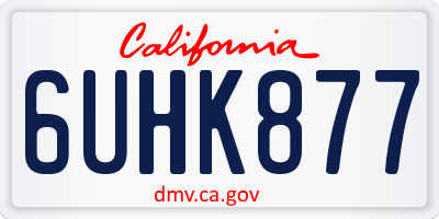 CA license plate 6UHK877