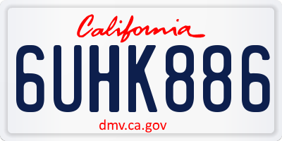 CA license plate 6UHK886