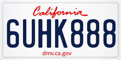 CA license plate 6UHK888