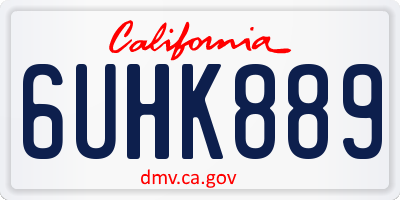 CA license plate 6UHK889