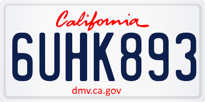 CA license plate 6UHK893