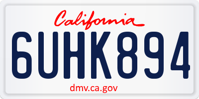 CA license plate 6UHK894