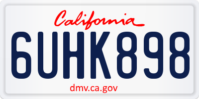 CA license plate 6UHK898