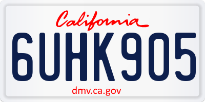 CA license plate 6UHK905