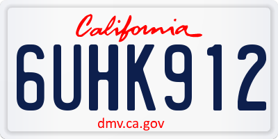 CA license plate 6UHK912