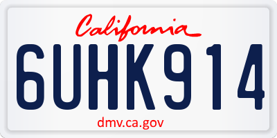 CA license plate 6UHK914
