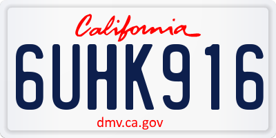CA license plate 6UHK916