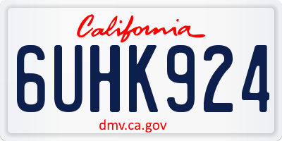 CA license plate 6UHK924