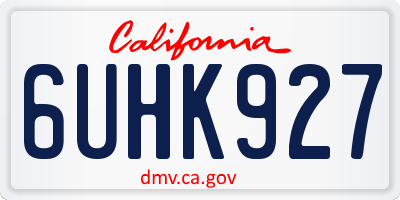 CA license plate 6UHK927