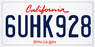 CA license plate 6UHK928