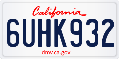 CA license plate 6UHK932