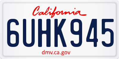 CA license plate 6UHK945