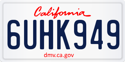 CA license plate 6UHK949