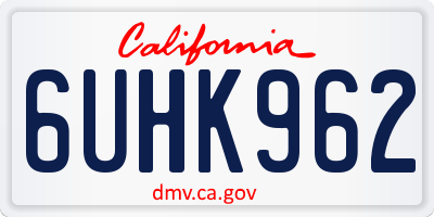 CA license plate 6UHK962