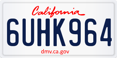 CA license plate 6UHK964