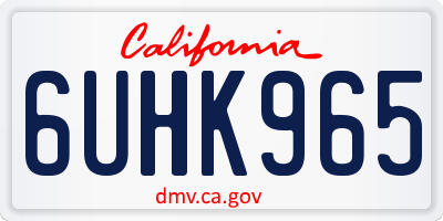 CA license plate 6UHK965
