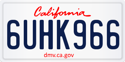 CA license plate 6UHK966