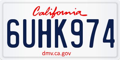 CA license plate 6UHK974
