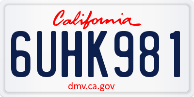 CA license plate 6UHK981