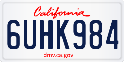 CA license plate 6UHK984