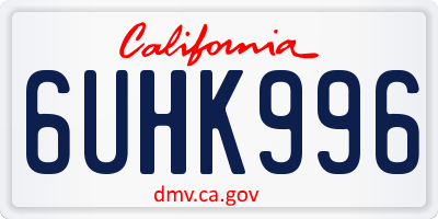 CA license plate 6UHK996