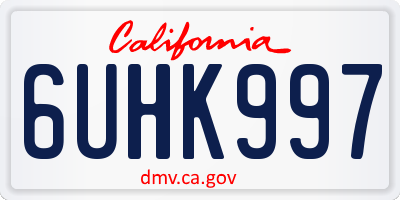 CA license plate 6UHK997