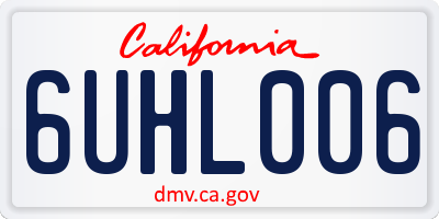 CA license plate 6UHL006