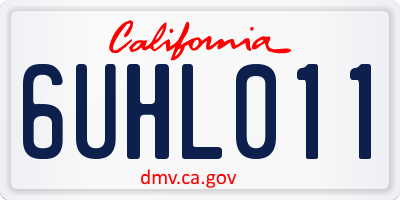 CA license plate 6UHL011