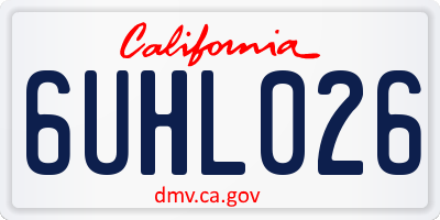 CA license plate 6UHL026