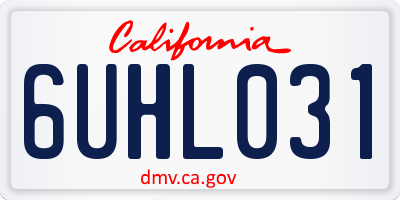 CA license plate 6UHL031