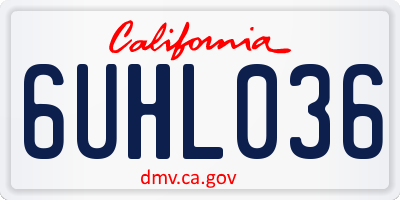 CA license plate 6UHL036