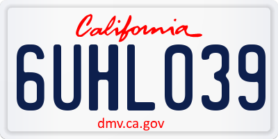CA license plate 6UHL039