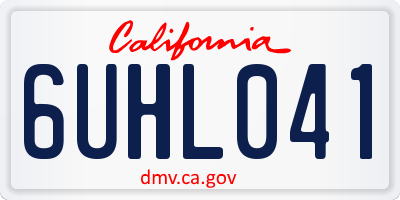CA license plate 6UHL041