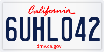 CA license plate 6UHL042