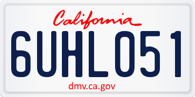 CA license plate 6UHL051