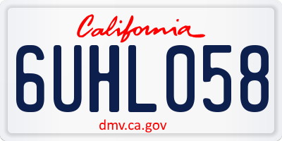 CA license plate 6UHL058
