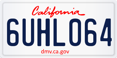 CA license plate 6UHL064