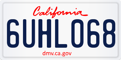 CA license plate 6UHL068